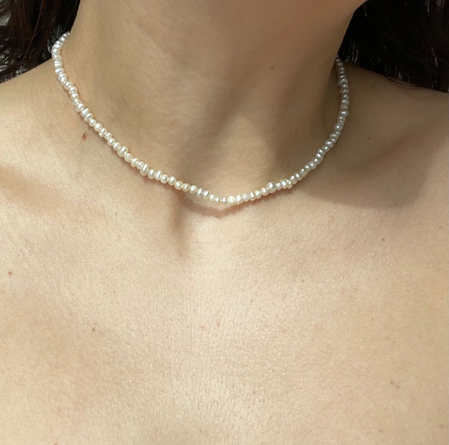 Simple pearls necklace Silver