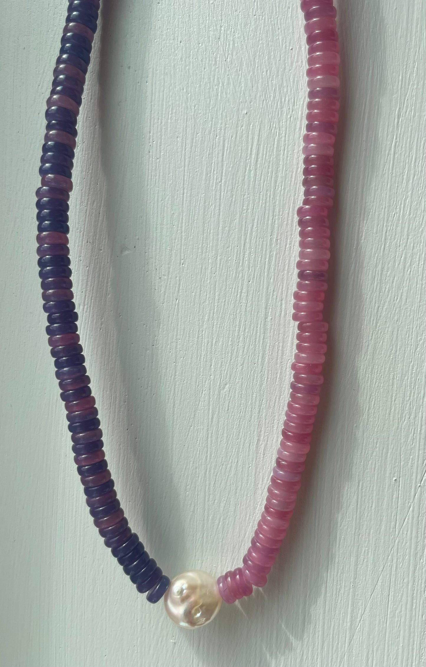 Cotton candy button necklace