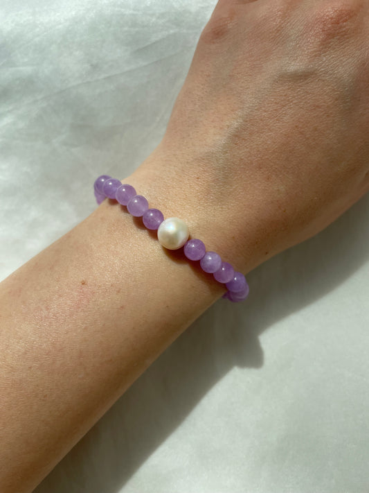 Amethyst solo pearl bracelet