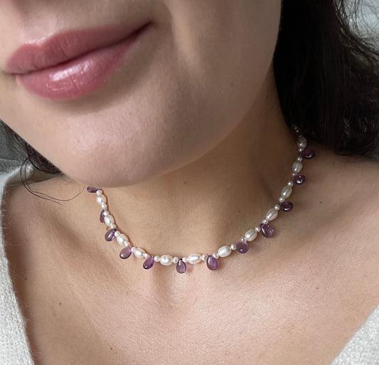 Amethyst briolette necklace