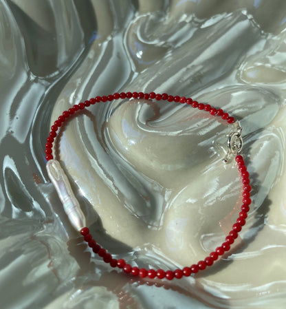 Coral bar bracelet
