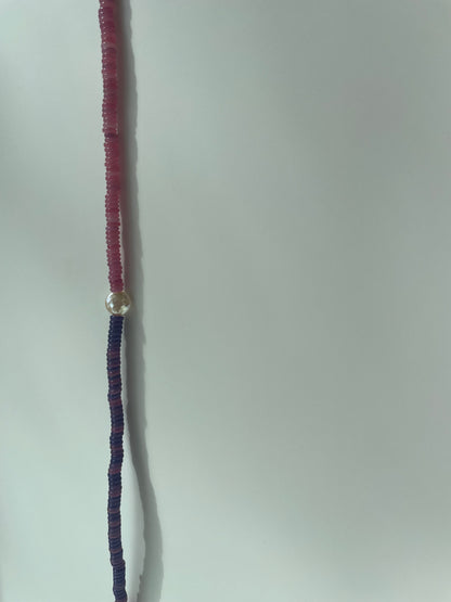Cotton candy button necklace