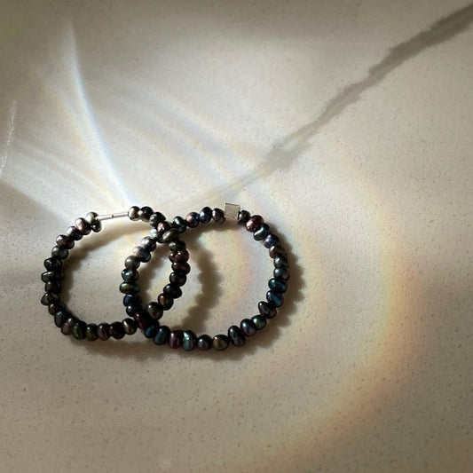 Simple freshwater pearls peacock ring